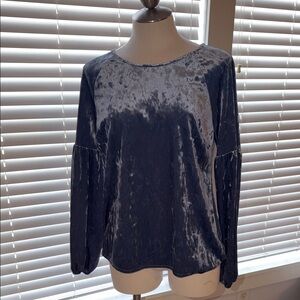 LC Lauren Conrad Navy Velvet Blouse